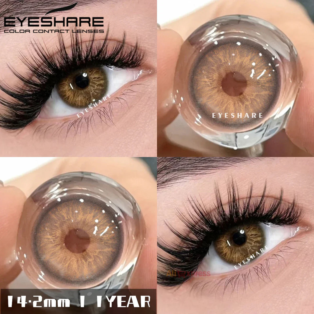 Rynx | Colorful Contact Lenses for Eyes Blue Contacts Gray Brown Lenses Green Eye Contact Lenses Beautiful Pupil Yearly 2 Pieces/Pair