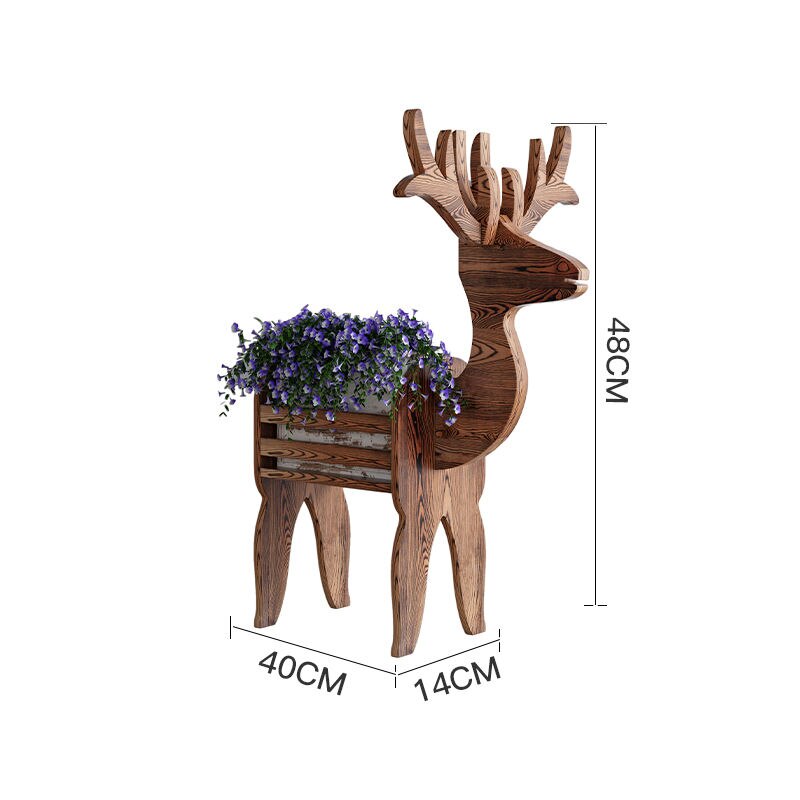 Lisslune | WhimsiRustic - Unusual Wooden Flower Stand Reindeer