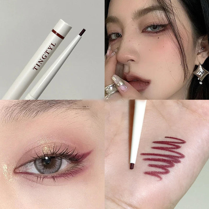 Rynx | Matte Lying Silk Moth Eyeliner Gel Pencil Waterproof Non-Blooming Quick-Drying Eyeliner Pencil Tea Brown Eyeshadow Pencil Makeup