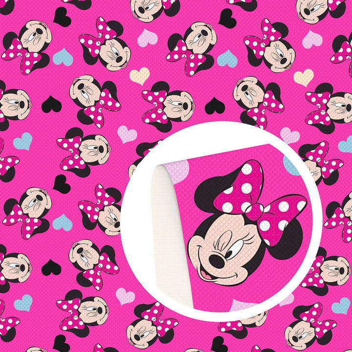 Lisslune | Elegant Minnie Mouse Faux Leather Craft Sheet - Transform Your Projects