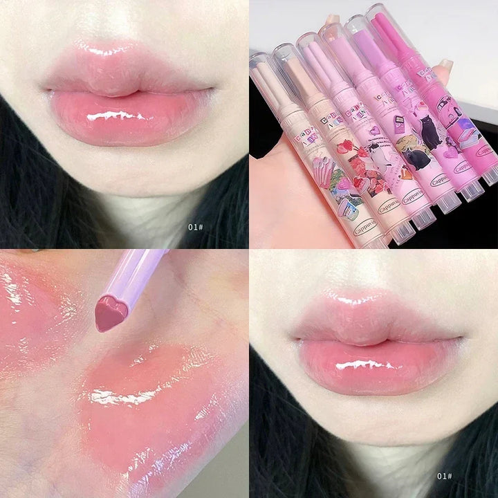 Rynx | Water Light Lip Glass Tint Clear Mirror Lipstick Waterproof Moisturizing Lipstick CAPPUVNI Shine Glitter Lipstick Women Makeup