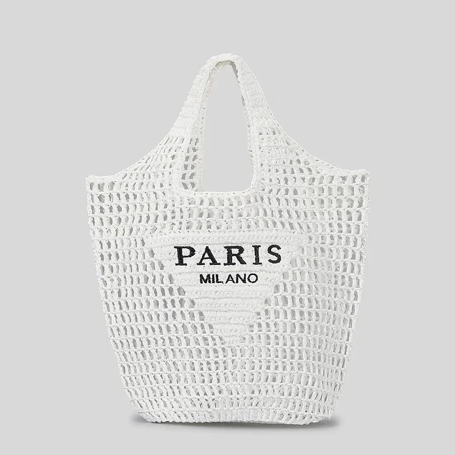 Lisslune | Net straw crochet beach bag