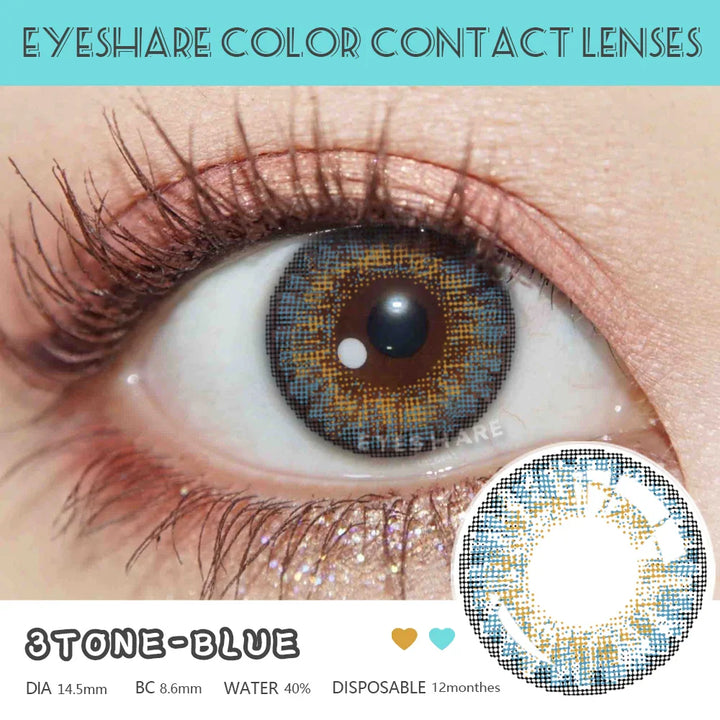 Rynx | 1 Pair Colored Contact Lenses for Eyes Cosplay Lenses for Eyes Blue Contact Lenses Fashion Brown Eye Lens Beauty Makeup