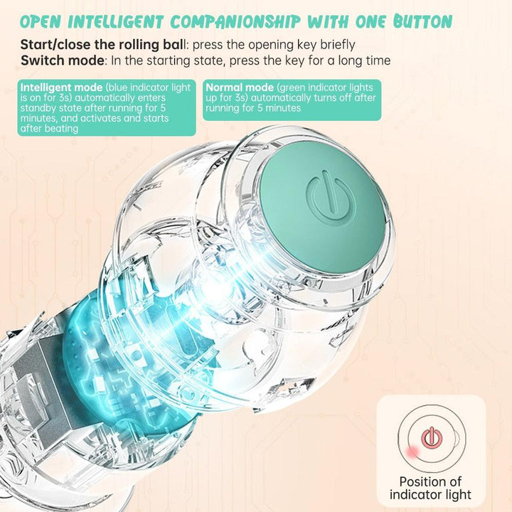 Lisslune | Smart Interactive Rotating Cat Play Ball - Fun and Engaging Activity for Indoor Cats
