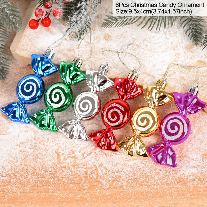 Rynx 6 pieces 6 cm transparent snow Christmas balls pendants for Christmas tree decoration clear balls hanging ornaments Xmas Navidad