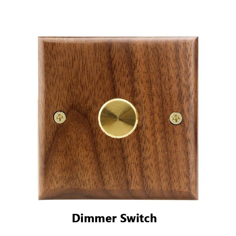 Lisslune | Stylish Black Walnut Electric Panel with USB Ports, Adjustable LED Ambient Lighting and Modern Pull Knob Features