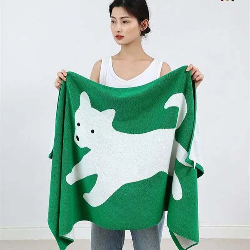 Rynx | Cute running puppy design cotton towels soft absorbent children's face towel adult bathroom towels 70*140cm household towel