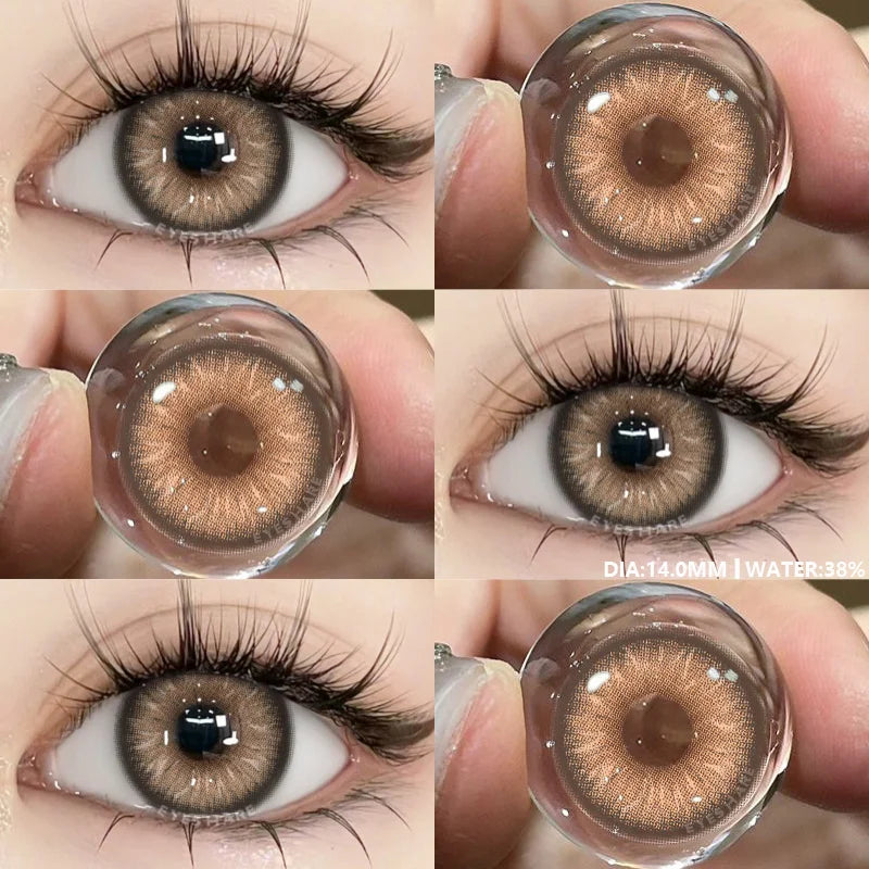 Rynx | New 1 Pair of Contact Lenses in Natural Color for Eyes Blue Lenses Gray Pupil Lens Brown Lens Yearly Cosmetic Green Contacts
