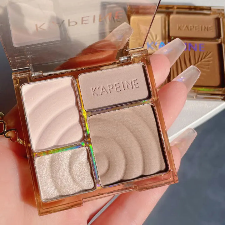 Rynx | Matte Highlighter Palette 3D Nose Contour Glow Lighten Contour Shimmer Powder Cosmetic Face Shading Care Powder Makeup