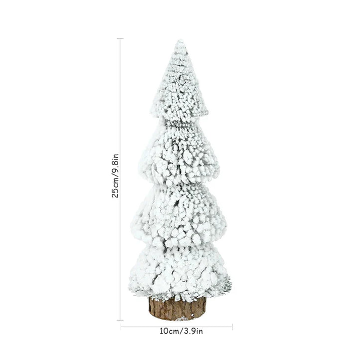 Rynx Mini Christmas Tree Ornament Snow Pine Tree Christmas Decorations for Home Desktop Xmas Navidad New Year Gift DIY Craft