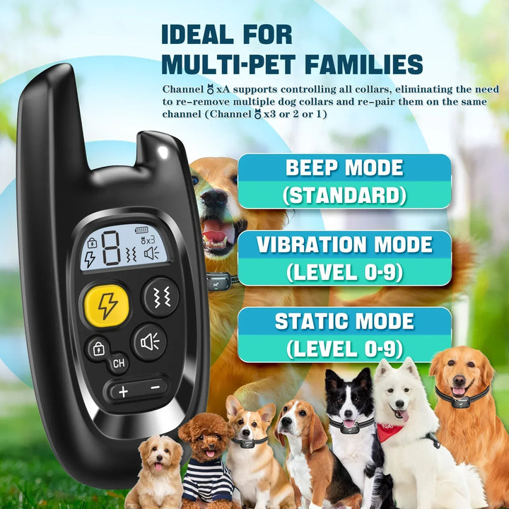 Lisslune | Dog Training Collar with Remote – Shock Lock, Sound & Vibration Modes, Waterproof, 1600ft Range