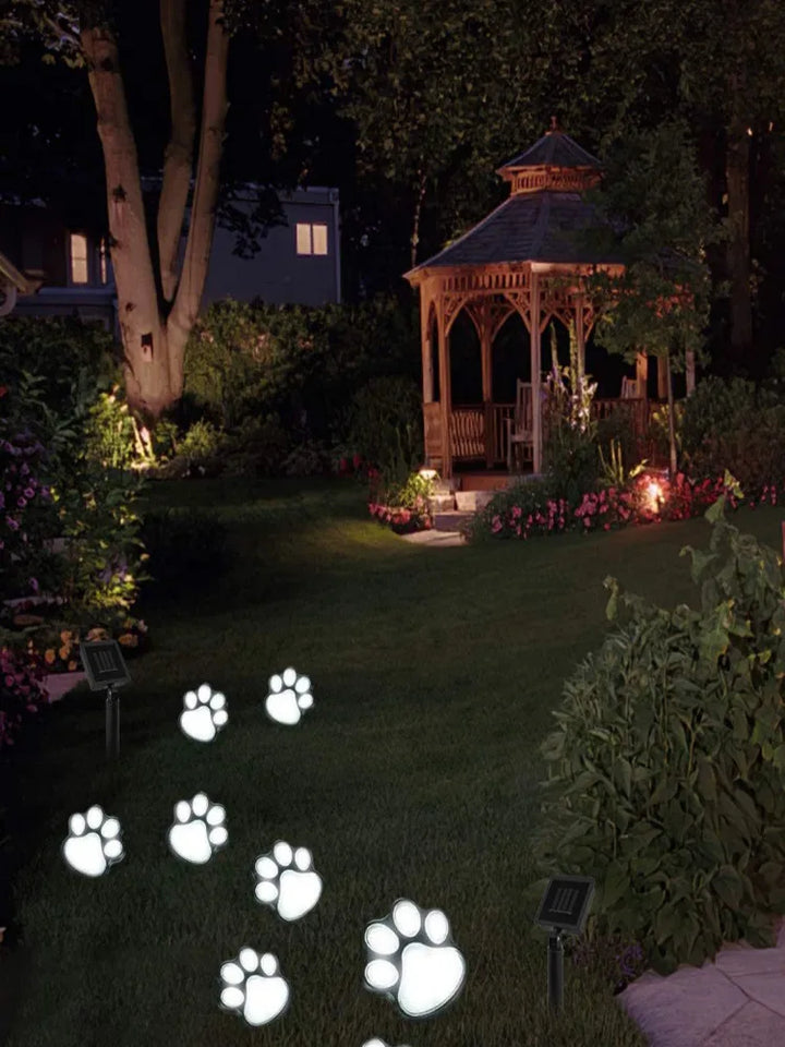 Lisslune | Solar lamp in paw print design – LED garden lighting in multicolor for outdoor use