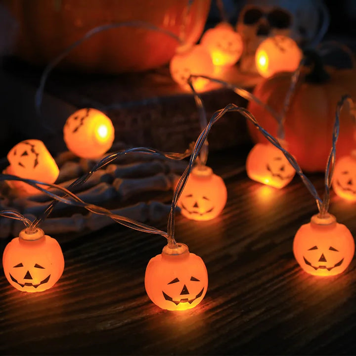 Rynx | 1.5 m 10LED Halloween String Lights Pumpkin Skull Eyes Balls Ghost Festival Party Lantern Trick or Treat Happy Halloween Day Decor