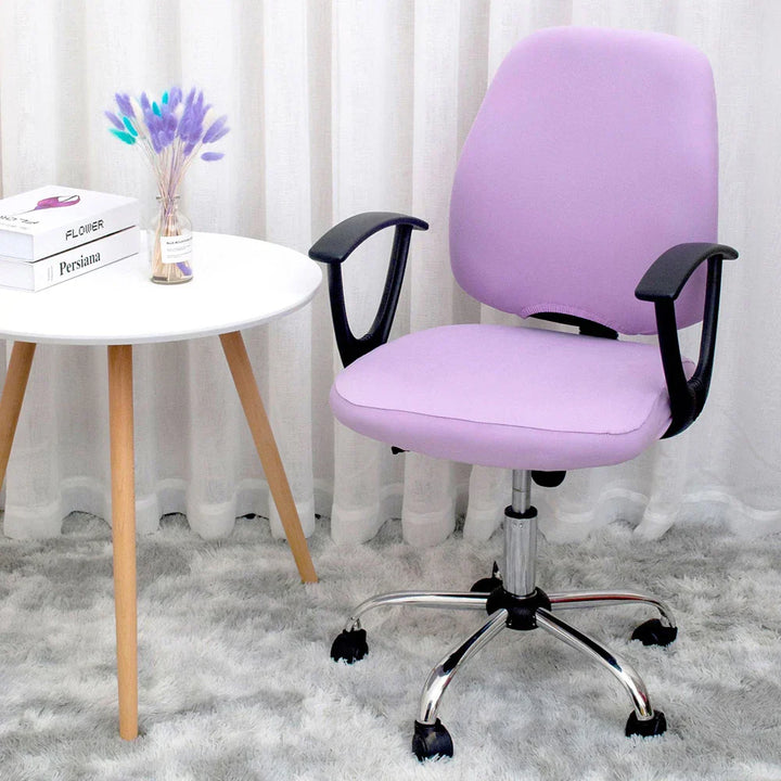 Lisslune | 2-piece Split Office Rose Chair Covers