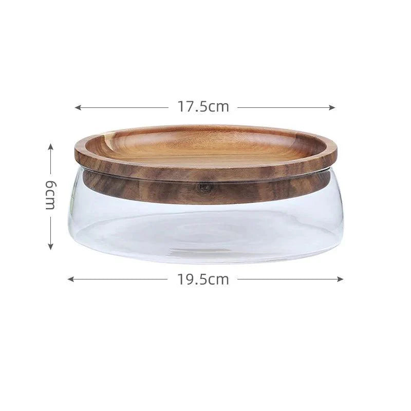 Lisslune | Stylish eco-friendly glass storage jars with acacia wood lids for chic kitchen organization