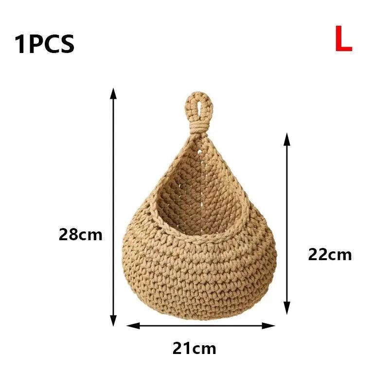 Lisslune | Sustainable Bohemian Jute Rope Hanging Basket for Elegant Fruit Presentation