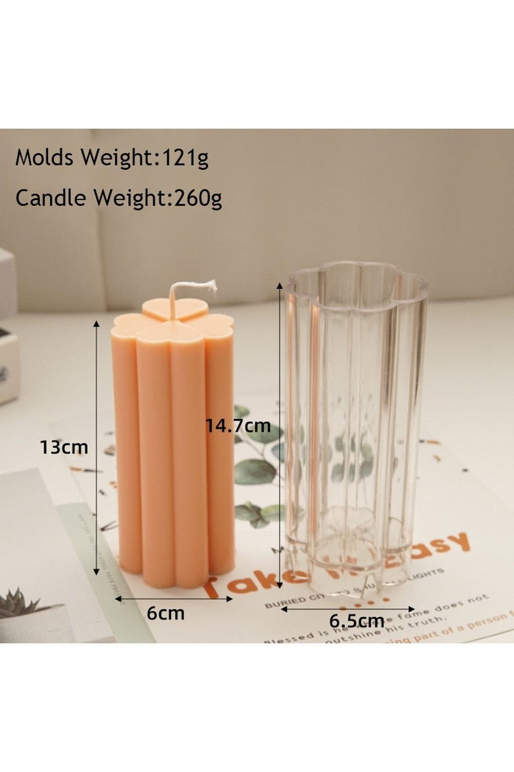 Lisslune | striped pillar candle shape