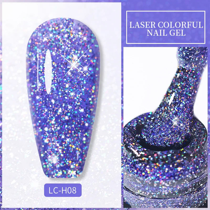 Rynx | 7ml Glitter Gel Nail Polish Semi Permanent Sequins Soak Off UV Gel Colorful DIY Nail Art Polishes
