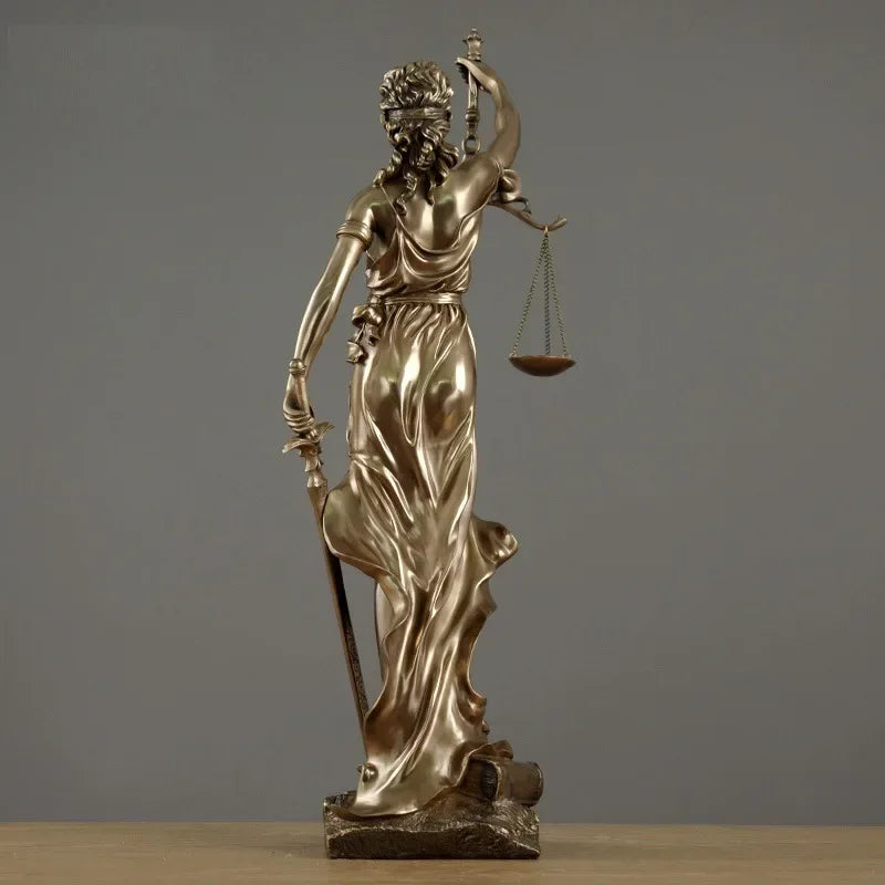 Lisslune | ERMAKOVA European antique bronze Greek goddess of justice statue Fair Angels resin sculpture ornaments desktop home decoration gift