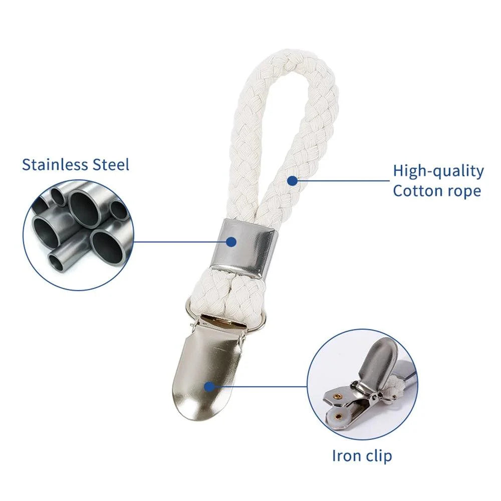 Lisslune | Cotton Loop Kitchen Towel Clip Hanger Set for Efficient Towel Storage and Organization