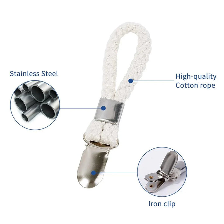 Lisslune | Cotton Loop Kitchen Towel Clip Hanger Set for Efficient Towel Storage and Organization