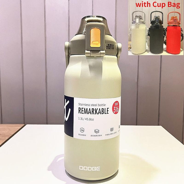 Lisslune | Stainless Steel Built-in Straw Camping Thermos