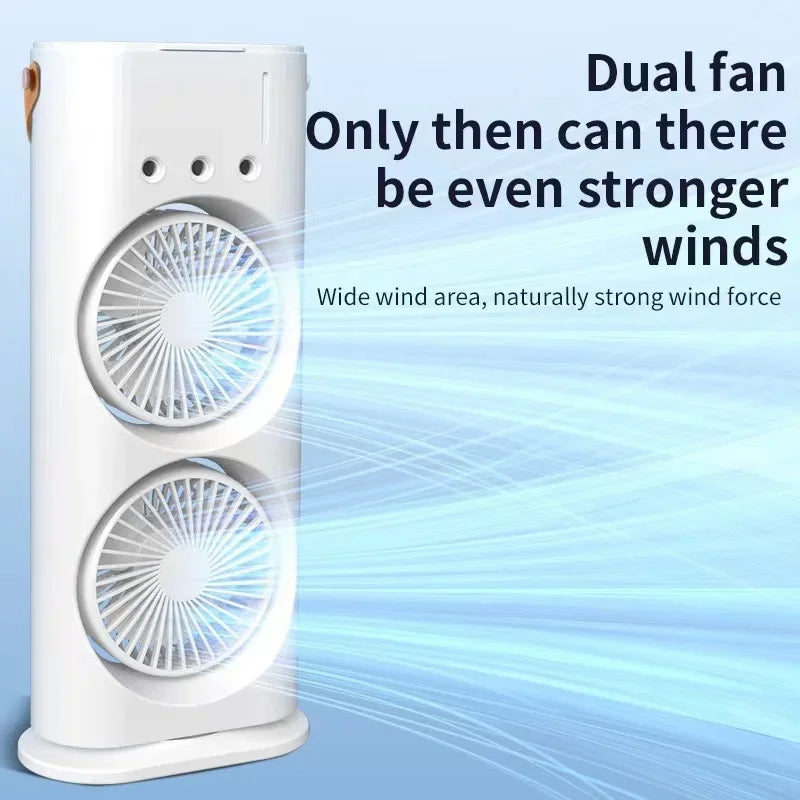 Lisslune | Portable Double Fan Cooling Spray Air Conditioning