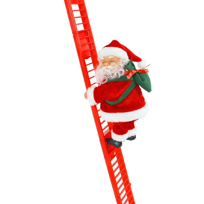 Rynx Santa Claus Doll Climbing Ladder with Music Christmas Tree Ornaments Decorations For Home 2025 Christmas New Year Kids Gift