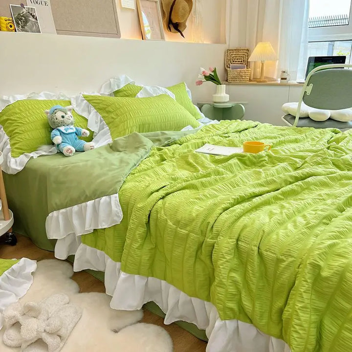 Rynx | Korean style princess summer quilt cooler chiffon seersucker air-conditioned quilt bed sheet summer blanket duvet