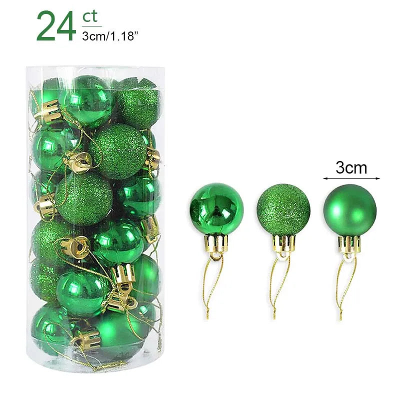 Rynx 1box Christmas balls Christmas tree decoration ball Xmas hanging tree ornament home party decor New Year gift Noel Navidad