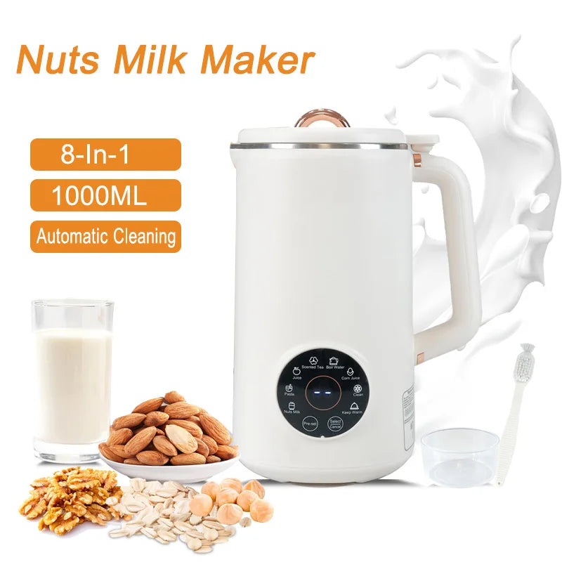 Lisslune | NutriBlend 8-in-1 Plant-Based Milk Maker (1000ml) – Almond, Oat, Soy & More