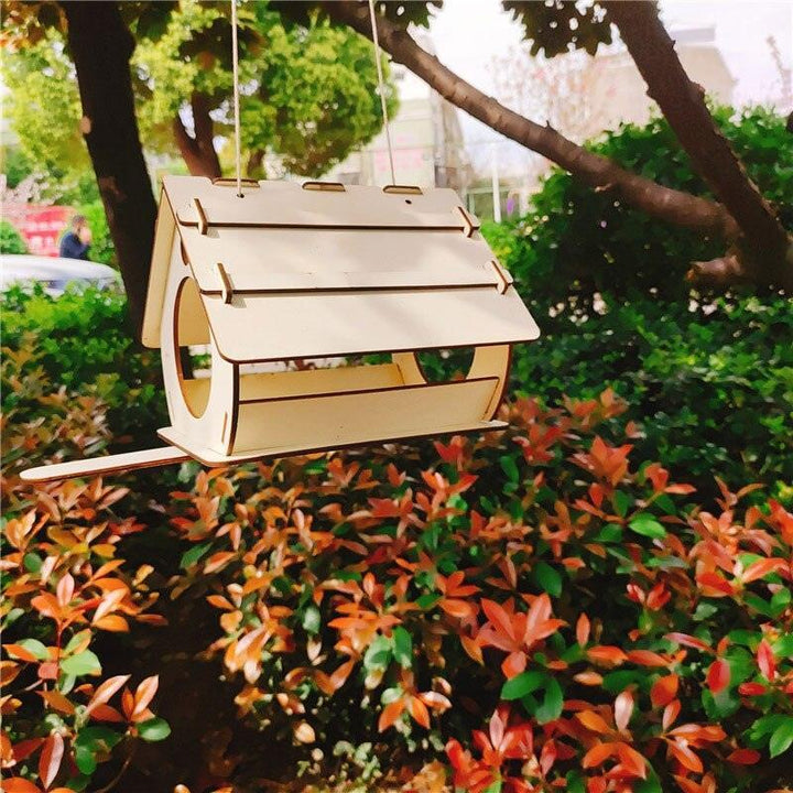 Lisslune | Wooden Hummingbird Feeder House Kit: Build Your Own Outdoor Bird Oasis