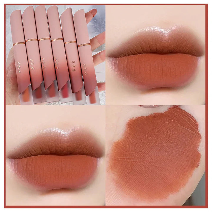 Rynx | Lipstick Matte Velvet Lip Mud Nude Matte Chocolate Lipstick Red Lip Tint Glass Korean Waterproof Long-lasting Makeup Women Cosmetics