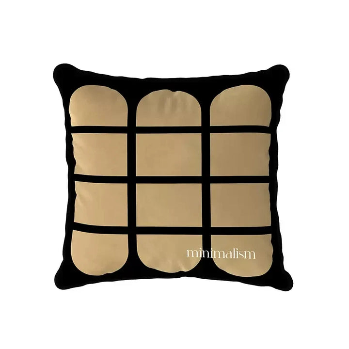 Rynx | Geometric Pillow Cover Velvet Back Cushion Cover Grid Throw Pillow Case Chic Decorations for Home Living Room
