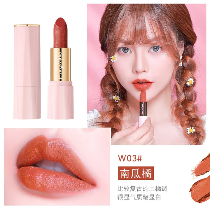 Rynx | Orange Lipstick Velvet Matte Lipsticks Waterproof Long-lasting Lipstick Velvet Lip Color Women's Cosmetics Sexy Lip Paint Makeup