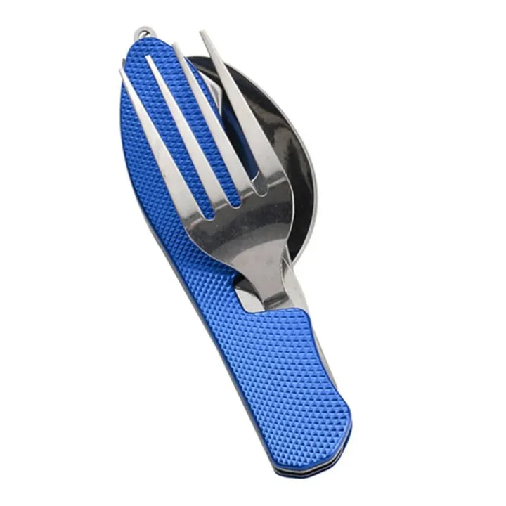 Rynx | 1 Set collapsible camping cutlery - multifunctional knife, fork, spoon combo for outdoor activities camping picnic travel