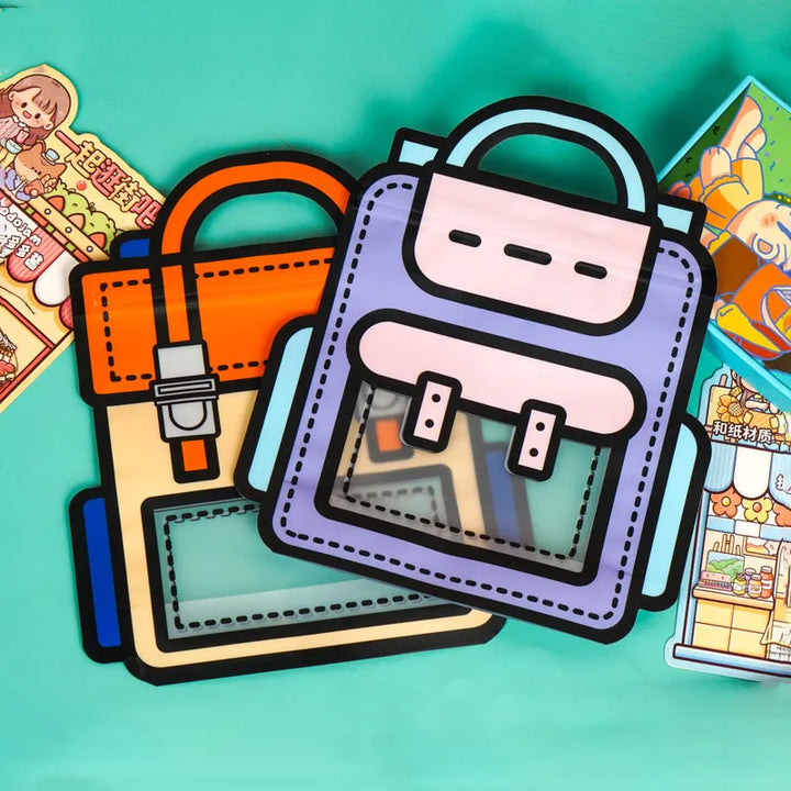 Lisslune | 50pcs Creative 2D Cartoon Schoolbag