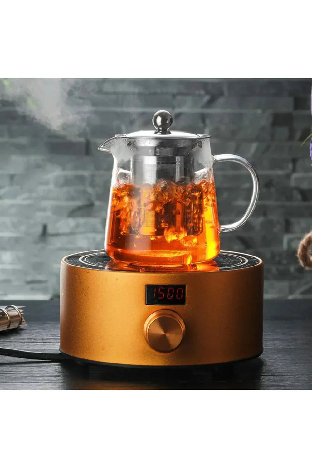 Lisslune | Stainless Steel Infuser Glass Teapot