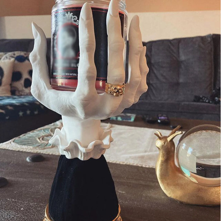 Rynx | Witch Hand Candle Holder Halloween Palm Candle Holder, 9.8 Inch Resin Witch Hand Candle Stand Halloween Home Party Home Decor