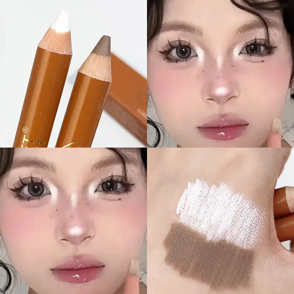 Rynx | Double-ended face highlighter contour stick long-lasting brightening 3D nose shadow sculpting stick concealer corrector stick cosmetics