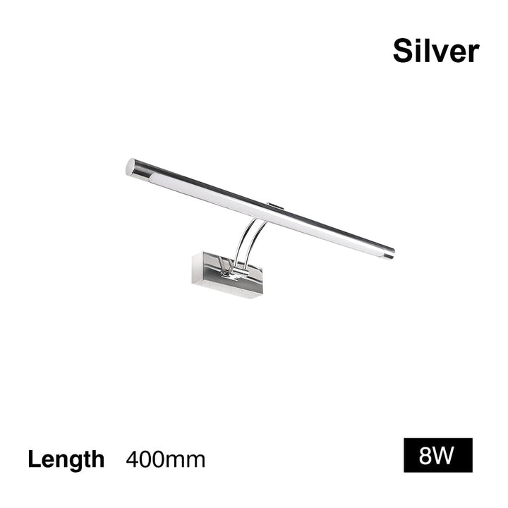 Lisslune | 80-100cm LED wall lamp - Modern black/silver wall light for the bathroom, internally mounted picture light