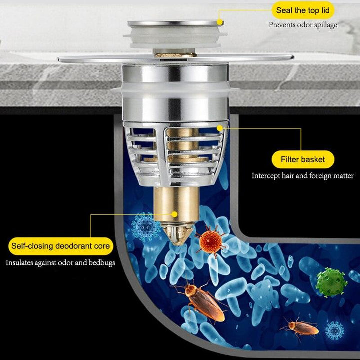 Lisslune | Premium stainless steel sink drain filter with modern bounce core for improved drain maintenance