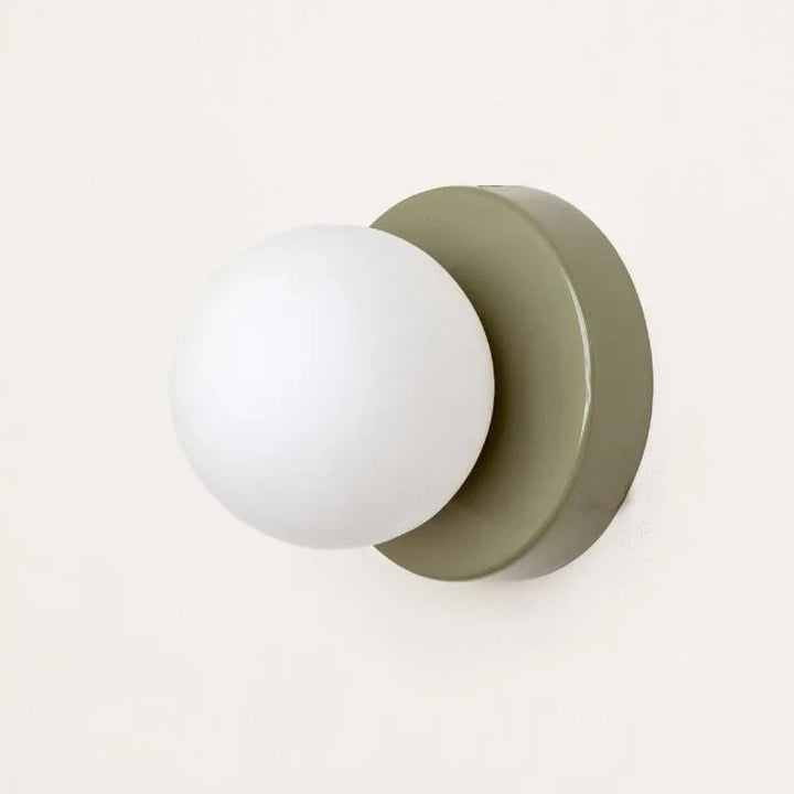 Lisslune | LumiGlobe - Modern wall lamp with glass block in Mid-Century style