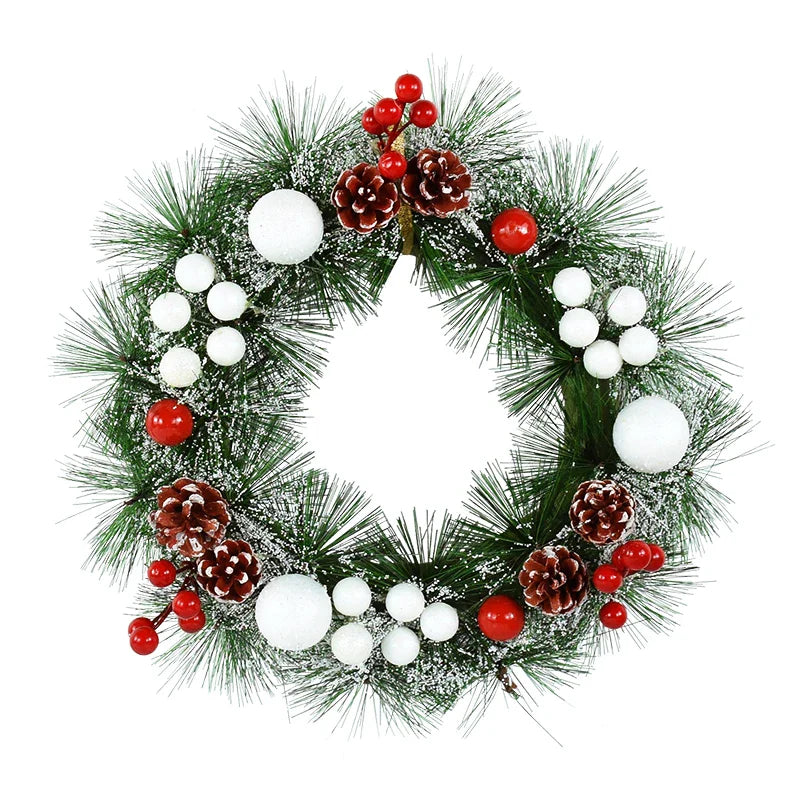 Rynx 30cm Christmas wreath Xmas door garland hanging ornaments Merry Christmas decoration for home New Year Navidad door hanger