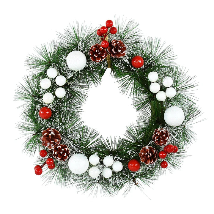 Rynx 30cm Christmas wreath Xmas door garland hanging ornaments Merry Christmas decoration for home New Year Navidad door hanger