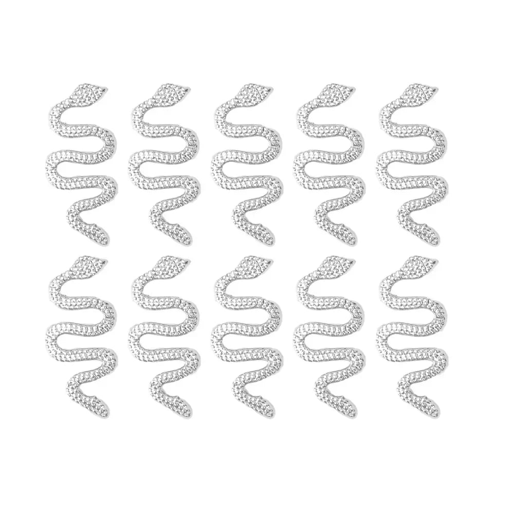 Rynx | 10 Pieces Alloy Snake Butterfly Nail Charms Design 3D Metal Nail Art Rhinestone Decorations Jewelry Gemstone Manicure Design Accessories