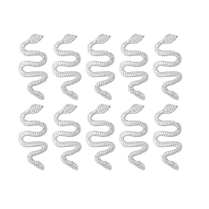 Rynx | 10 Pieces Alloy Snake Butterfly Nail Charms Design 3D Metal Nail Art Rhinestone Decorations Jewelry Gemstone Manicure Design Accessories