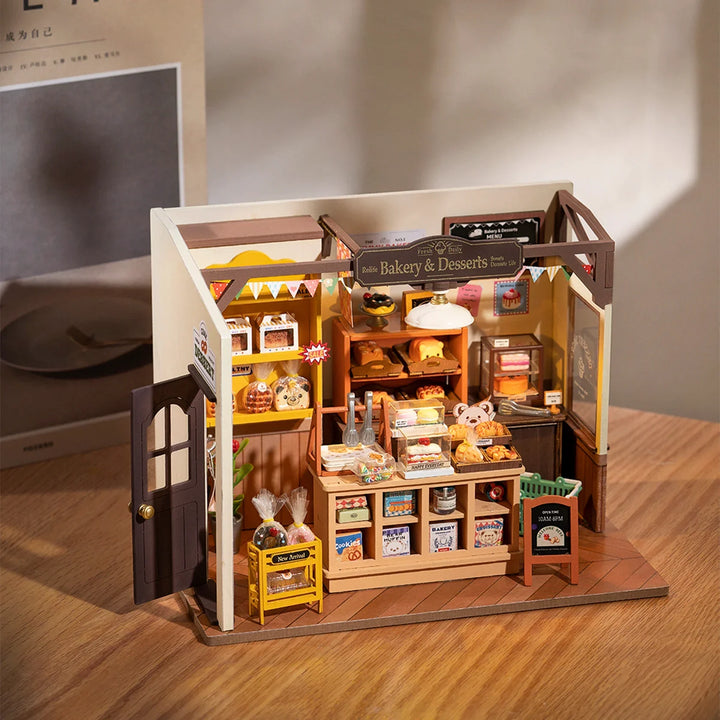Lisslune | Miniature Cafe Wooden Assembly DIY Bakery Kit