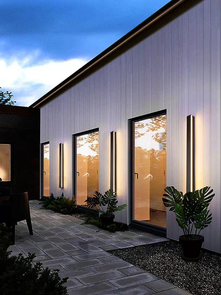 Lisslune | NeroEdge SleekLine Waterproof LED Wall Light – Modern Outdoor Lamp in Black