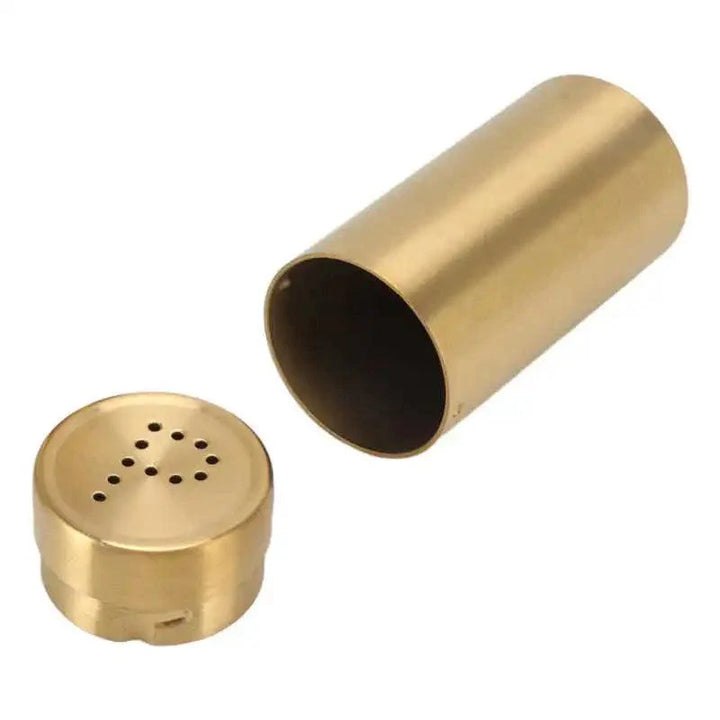 Lisslune | Set of 2 elegant golden stainless steel spice dispensers - rustproof spice containers for salt, sugar, and more